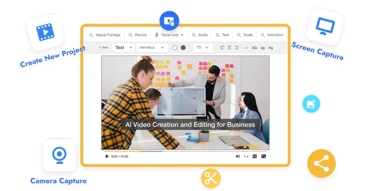 Visla motivational video creator shown as an all-in-one platform with screen capture, editing, and collaboration features.